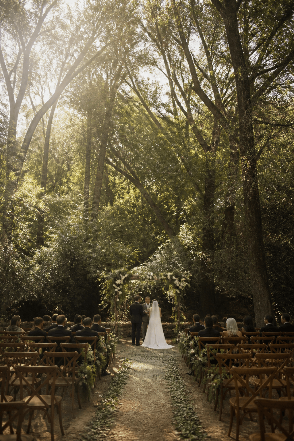 A quiet garden moment before the vows